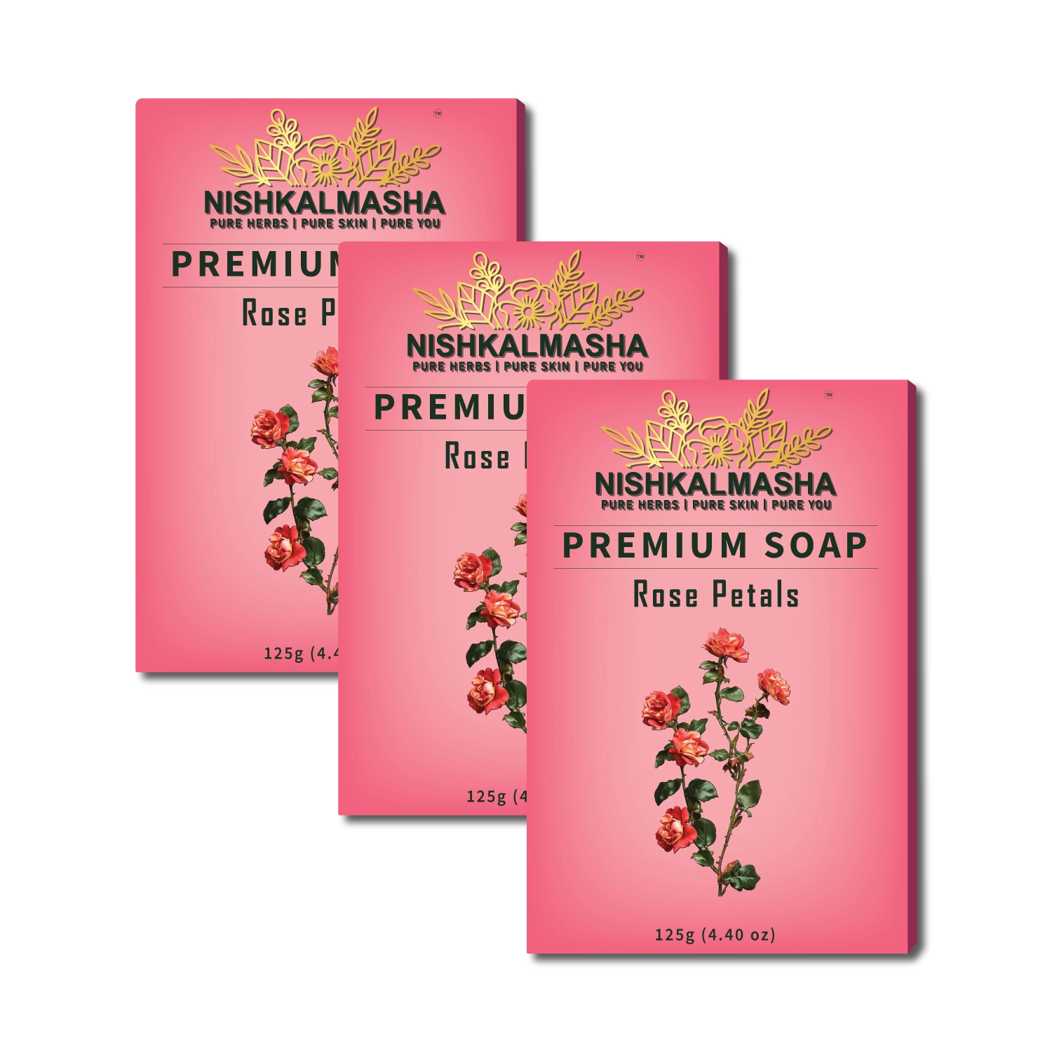 Rose Petals Soap (125g) – Pack of 3 | Buy 2 Get 1 Free